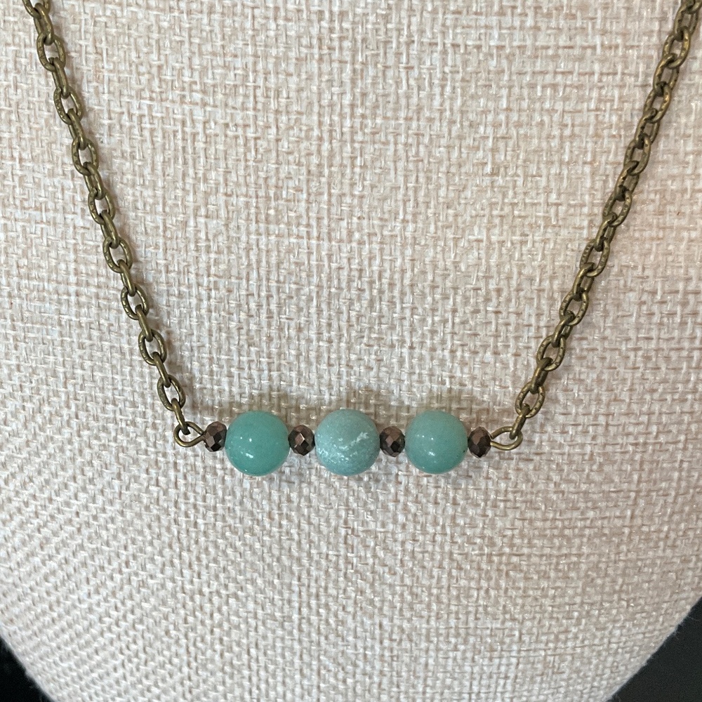⭐️ Bohemian “ Reece “ Chain Link Necklace with Stones  R2B - Picture 3 of 3